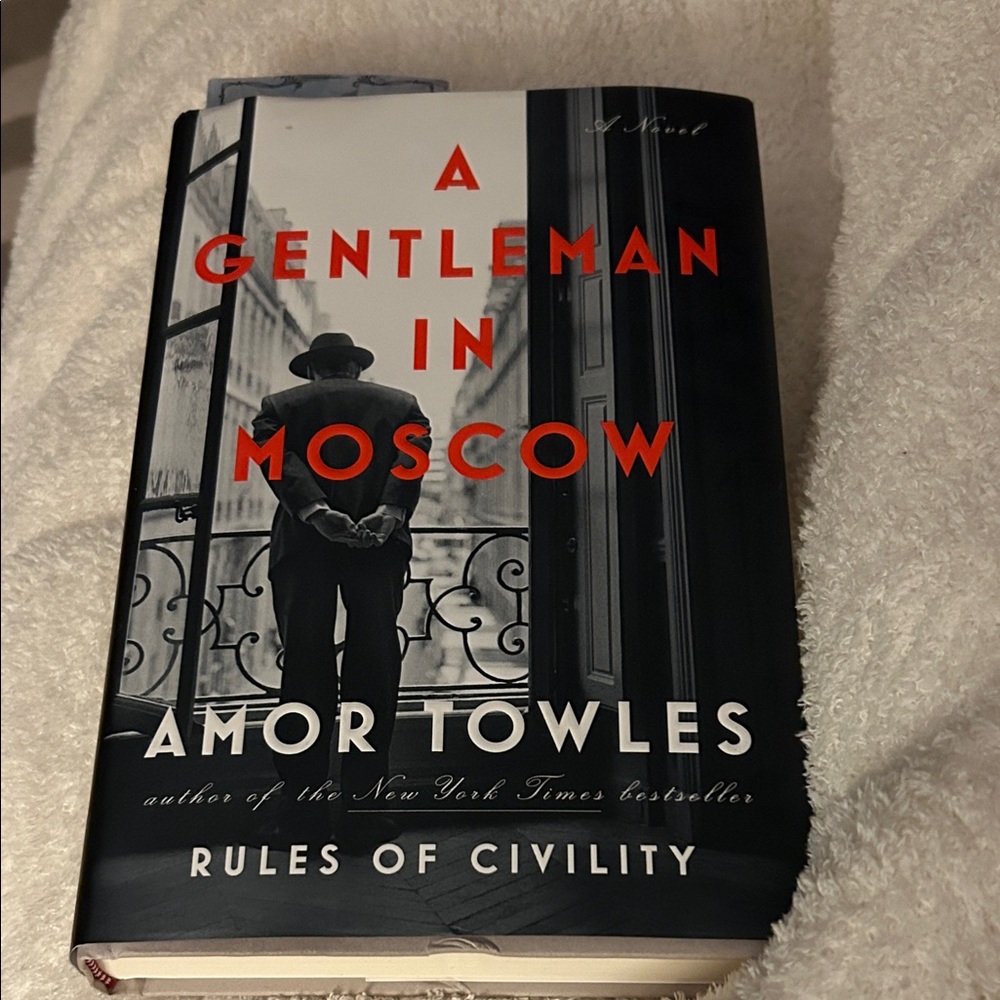 A Gentleman in Moscow by Amor Towles - Black & Red Hardcover